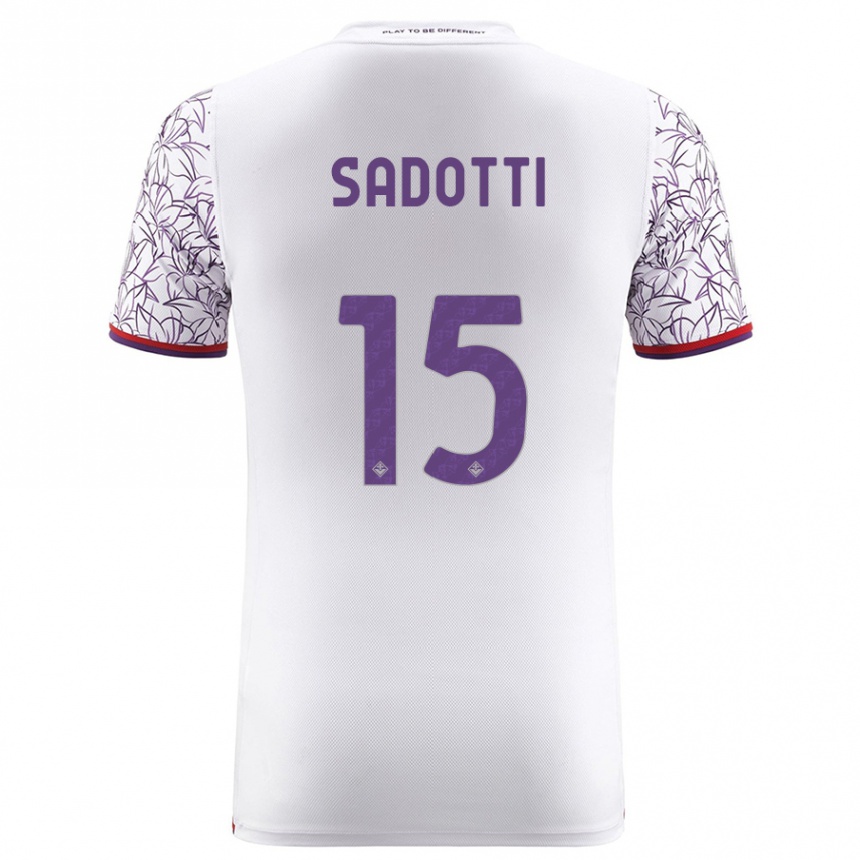 Kinder Fußball Edoardo Sadotti #15 Weiß Auswärtstrikot Trikot 2023/24 T-Shirt Luxemburg