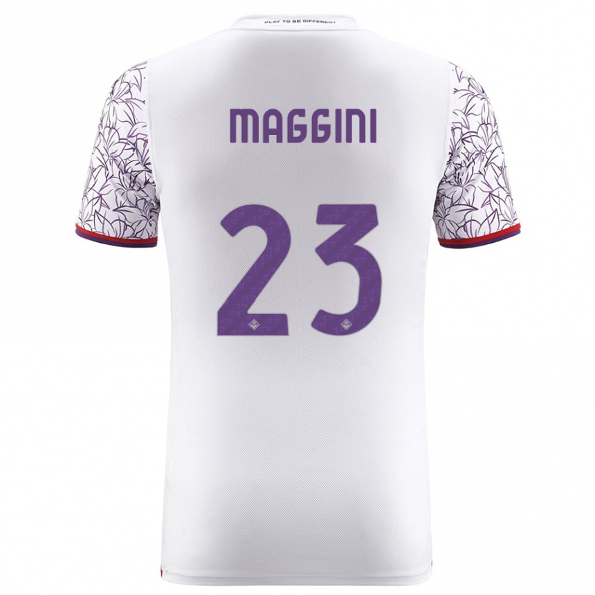 Kinder Fußball Filippo Maggini #23 Weiß Auswärtstrikot Trikot 2023/24 T-Shirt Luxemburg
