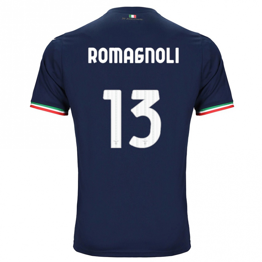 Kinder Fußball Alessio Romagnoli #13 Marine Auswärtstrikot Trikot 2023/24 T-Shirt Luxemburg