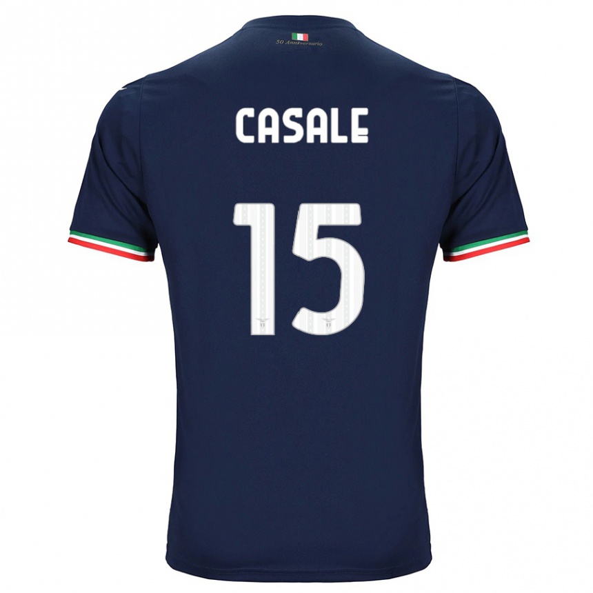 Kinder Fußball Nicolò Casale #15 Marine Auswärtstrikot Trikot 2023/24 T-Shirt Luxemburg