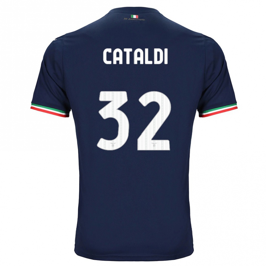 Kinder Fußball Danilo Cataldi #32 Marine Auswärtstrikot Trikot 2023/24 T-Shirt Luxemburg