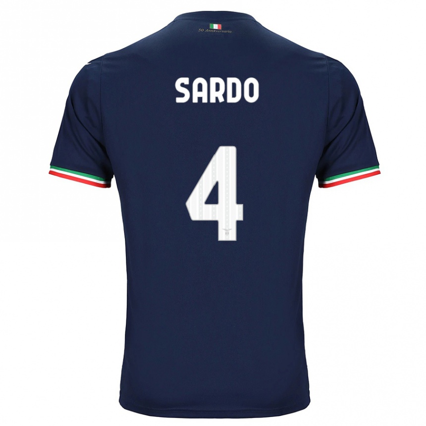 Kinder Fußball Jacopo Sardo #4 Marine Auswärtstrikot Trikot 2023/24 T-Shirt Luxemburg