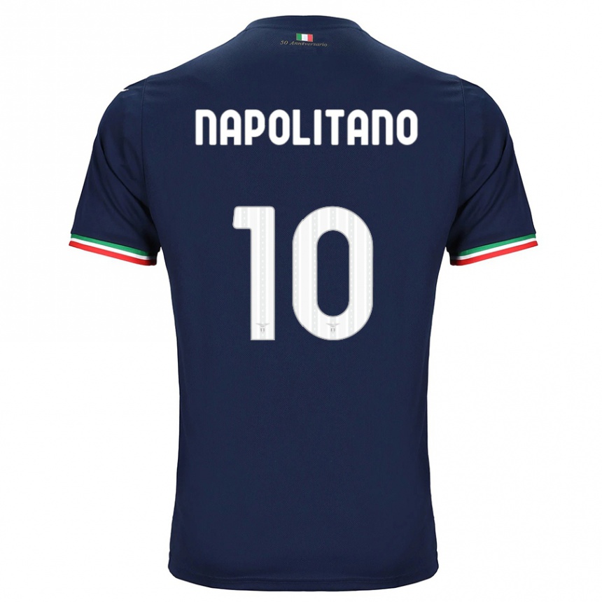 Kinder Fußball Luca Napolitano #10 Marine Auswärtstrikot Trikot 2023/24 T-Shirt Luxemburg