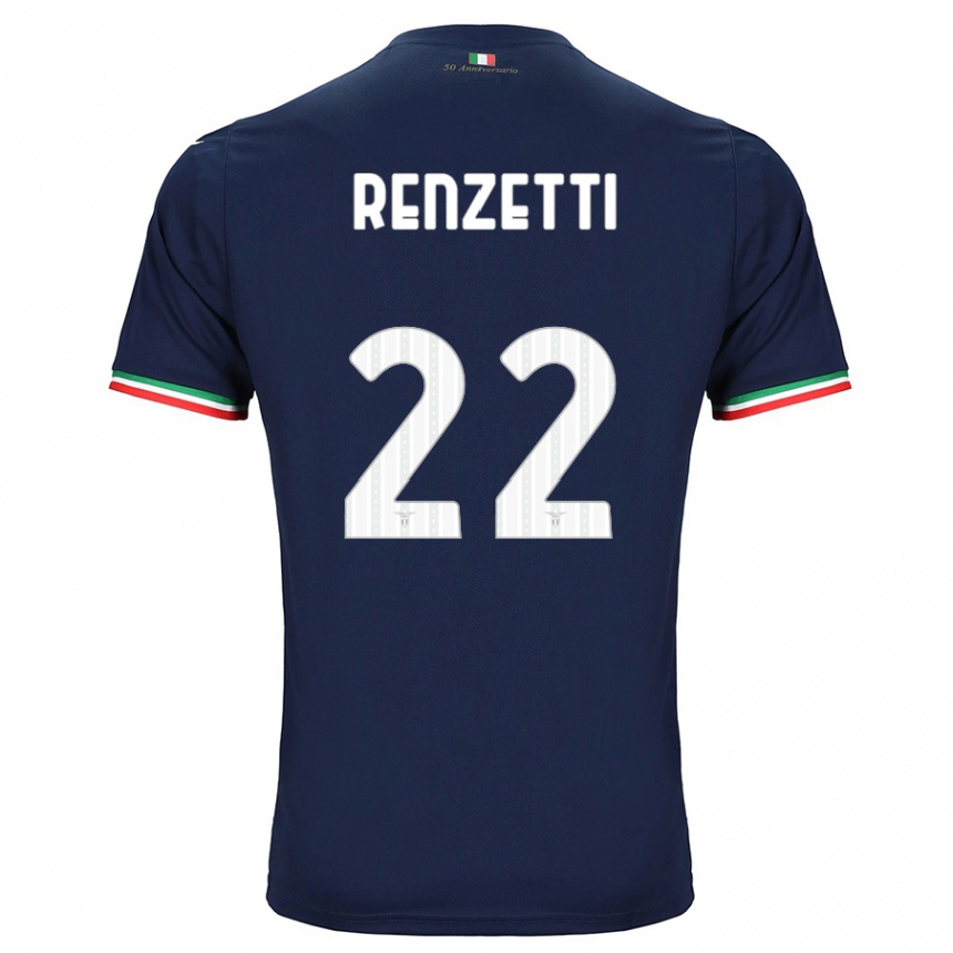Kinder Fußball Davide Renzetti #22 Marine Auswärtstrikot Trikot 2023/24 T-Shirt Luxemburg