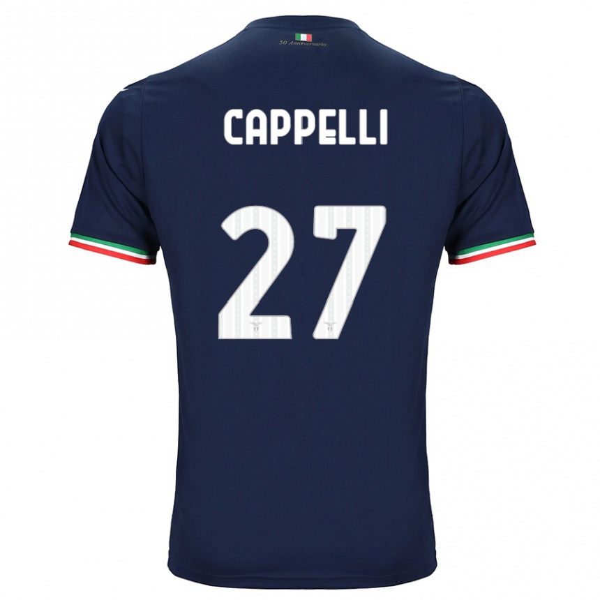 Kinder Fußball Tommaso Cappelli #27 Marine Auswärtstrikot Trikot 2023/24 T-Shirt Luxemburg