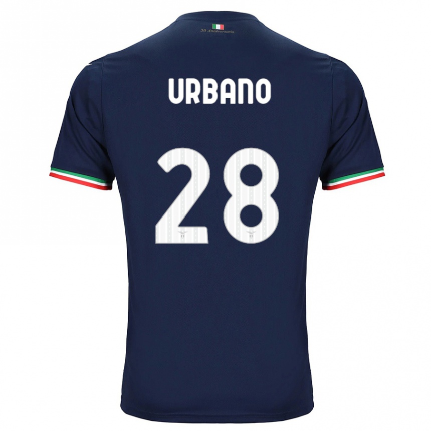 Kinder Fußball Nicolò Urbano #28 Marine Auswärtstrikot Trikot 2023/24 T-Shirt Luxemburg