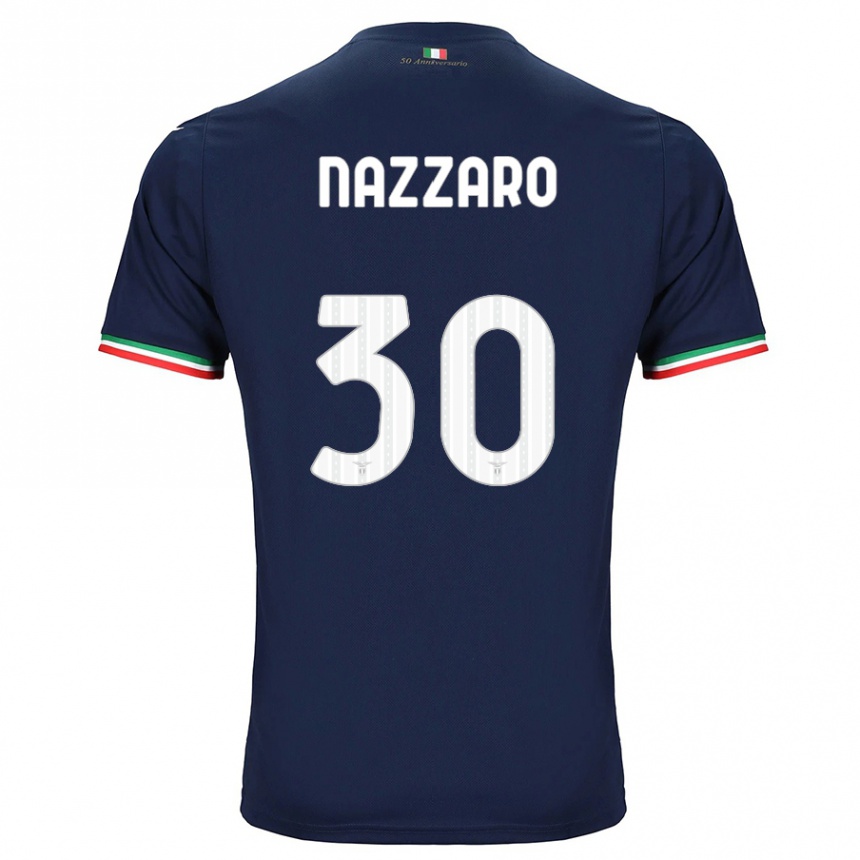 Kinder Fußball Marco Nazzaro #30 Marine Auswärtstrikot Trikot 2023/24 T-Shirt Luxemburg