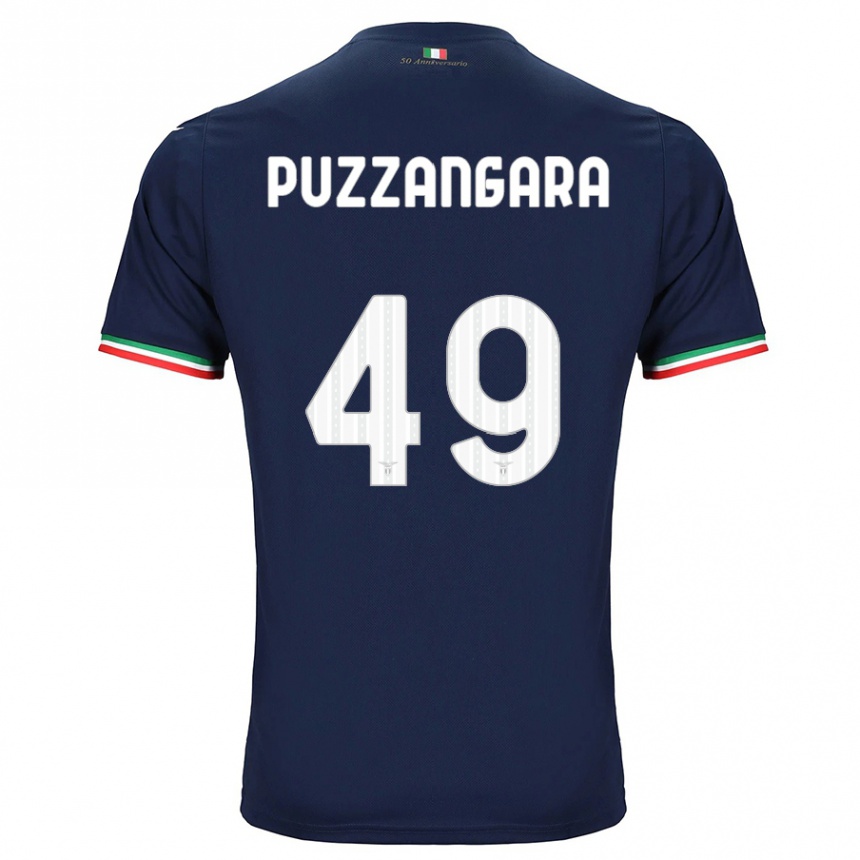 Kinder Fußball Angelo Antonio Puzzangara #49 Marine Auswärtstrikot Trikot 2023/24 T-Shirt Luxemburg