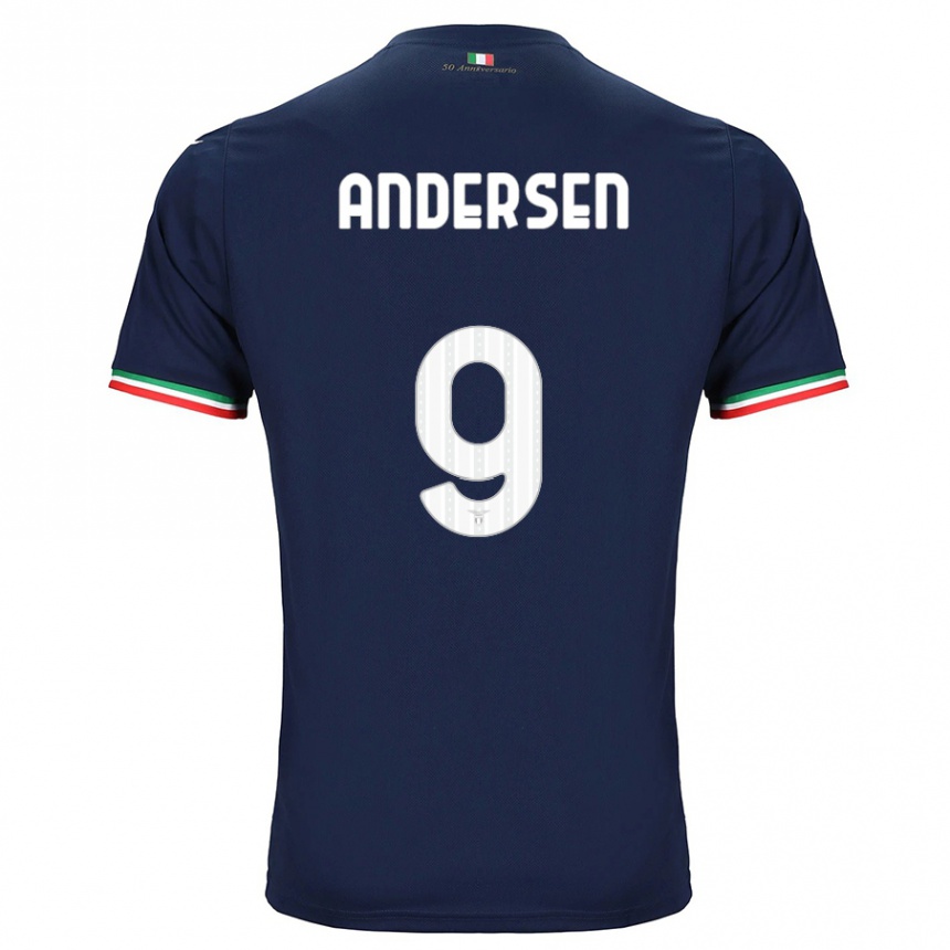 Kinder Fußball Signe Holt Andersen #9 Marine Auswärtstrikot Trikot 2023/24 T-Shirt Luxemburg