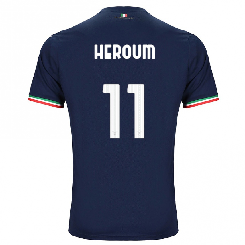 Kinder Fußball Nora Heroum #11 Marine Auswärtstrikot Trikot 2023/24 T-Shirt Luxemburg