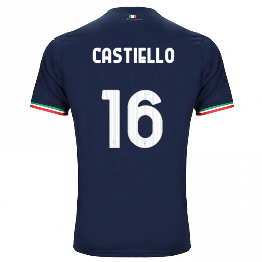 Kinder Fußball Antonietta Castiello #16 Marine Auswärtstrikot Trikot 2023/24 T-Shirt Luxemburg