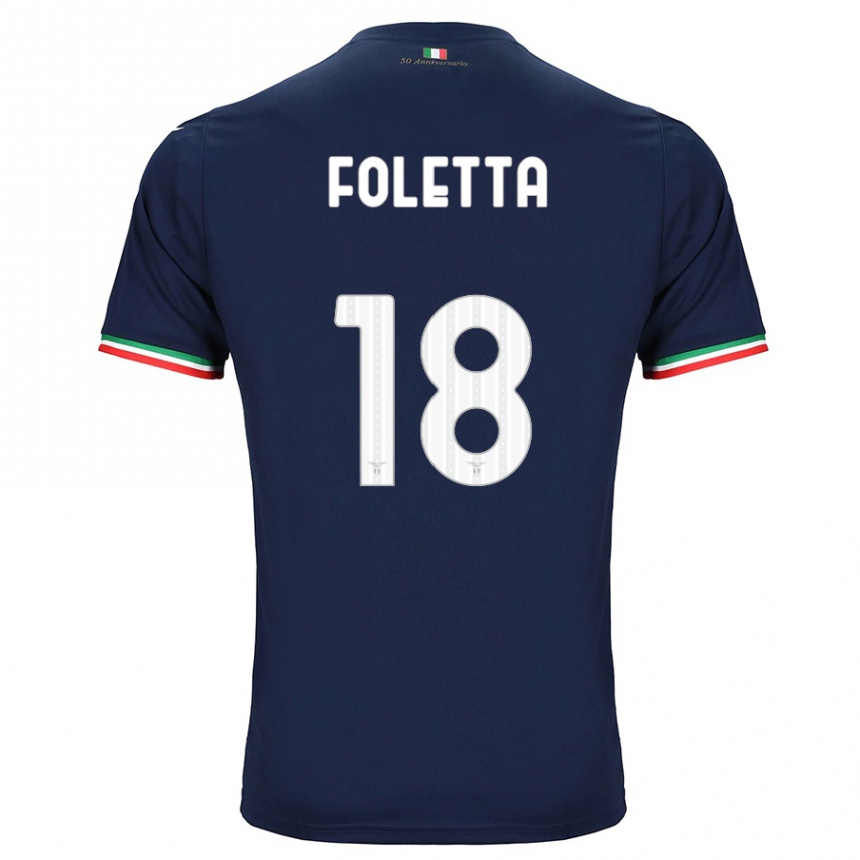 Kinder Fußball Isabella Foletta #18 Marine Auswärtstrikot Trikot 2023/24 T-Shirt Luxemburg