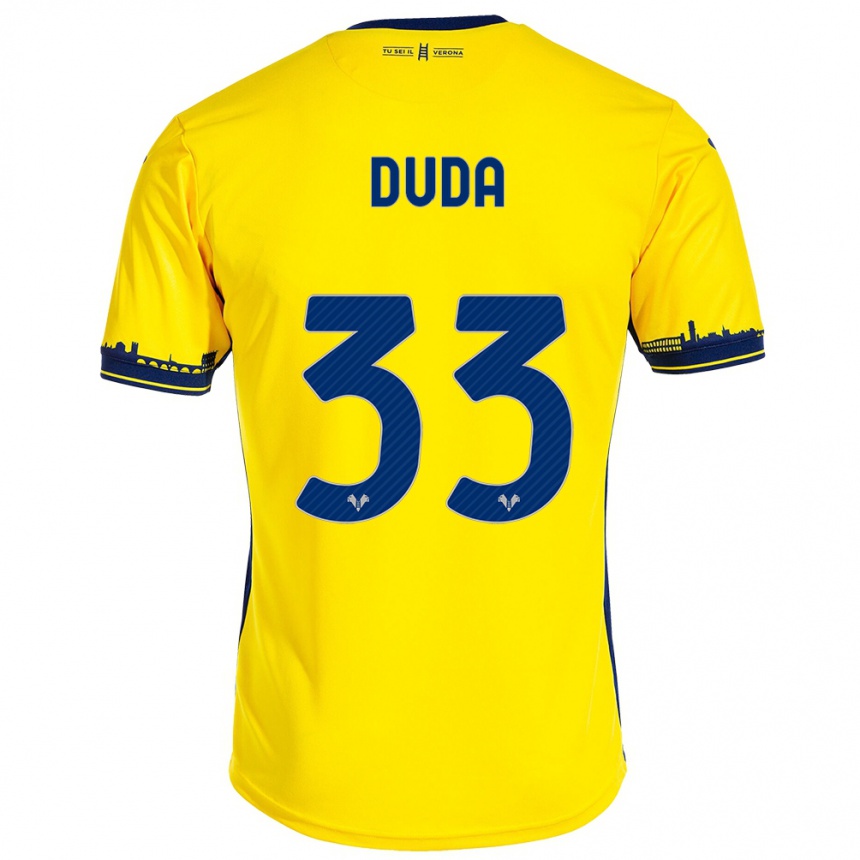 Kinder Fußball Ondrej Duda #33 Gelb Auswärtstrikot Trikot 2023/24 T-Shirt Luxemburg