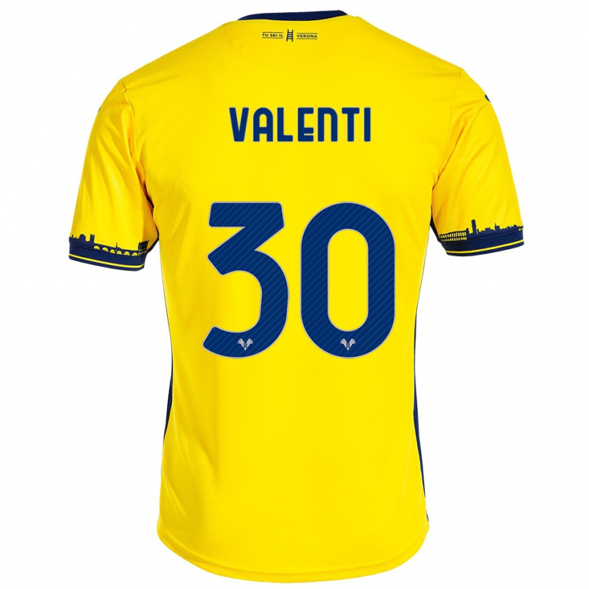 Kinder Fußball Francesco Valenti #30 Gelb Auswärtstrikot Trikot 2023/24 T-Shirt Luxemburg