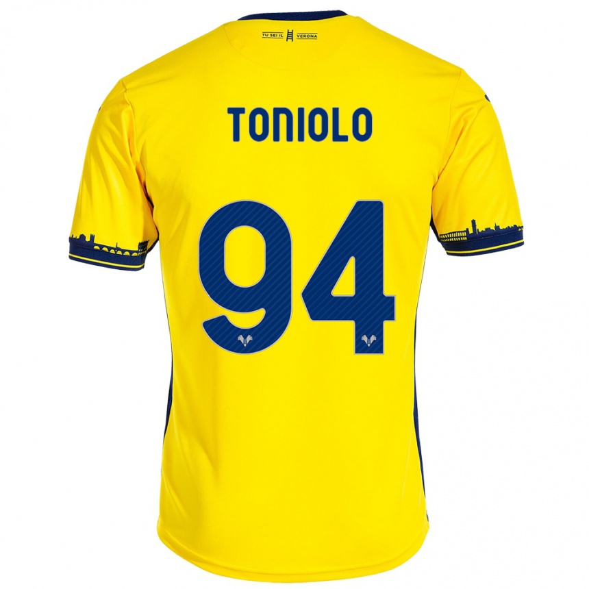 Kinder Fußball Giacomo Toniolo #94 Gelb Auswärtstrikot Trikot 2023/24 T-Shirt Luxemburg