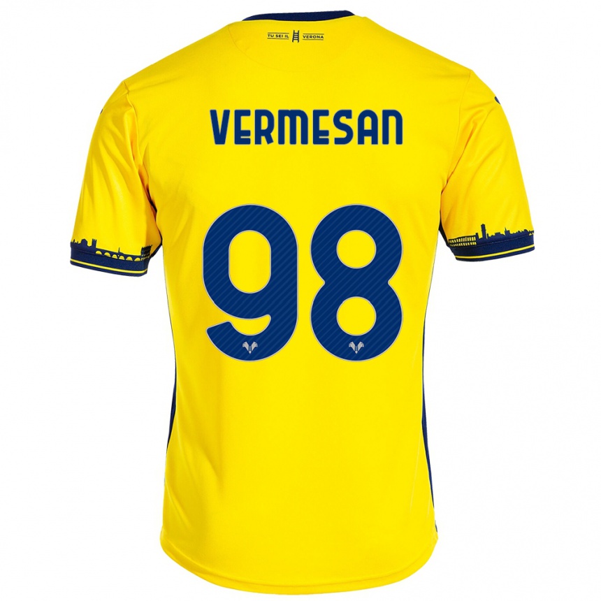 Kinder Fußball Ioan Vermesan #98 Gelb Auswärtstrikot Trikot 2023/24 T-Shirt Luxemburg