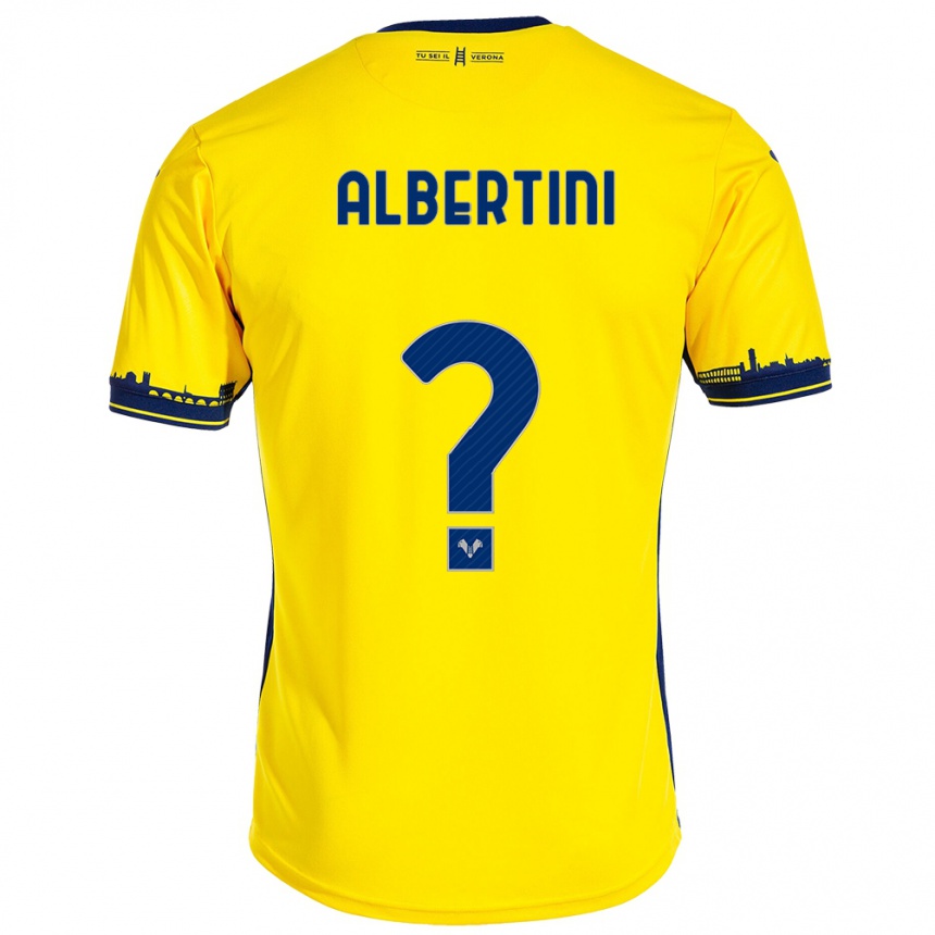 Kinder Fußball Francesco Albertini #0 Gelb Auswärtstrikot Trikot 2023/24 T-Shirt Luxemburg