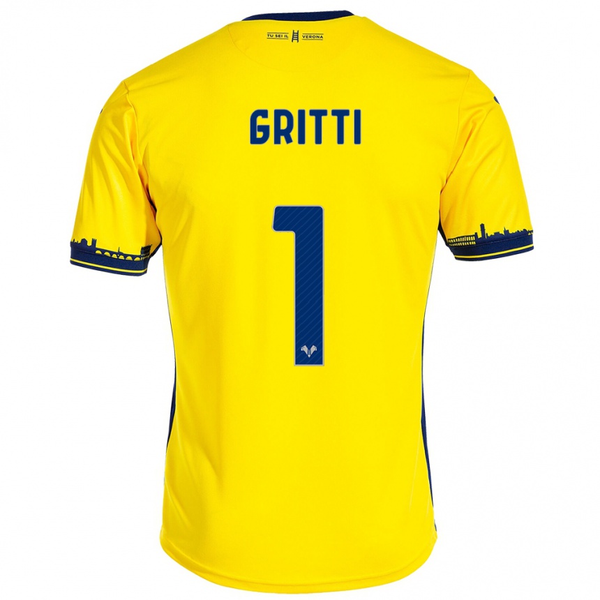 Kinder Fußball Alessia Gritti #1 Gelb Auswärtstrikot Trikot 2023/24 T-Shirt Luxemburg