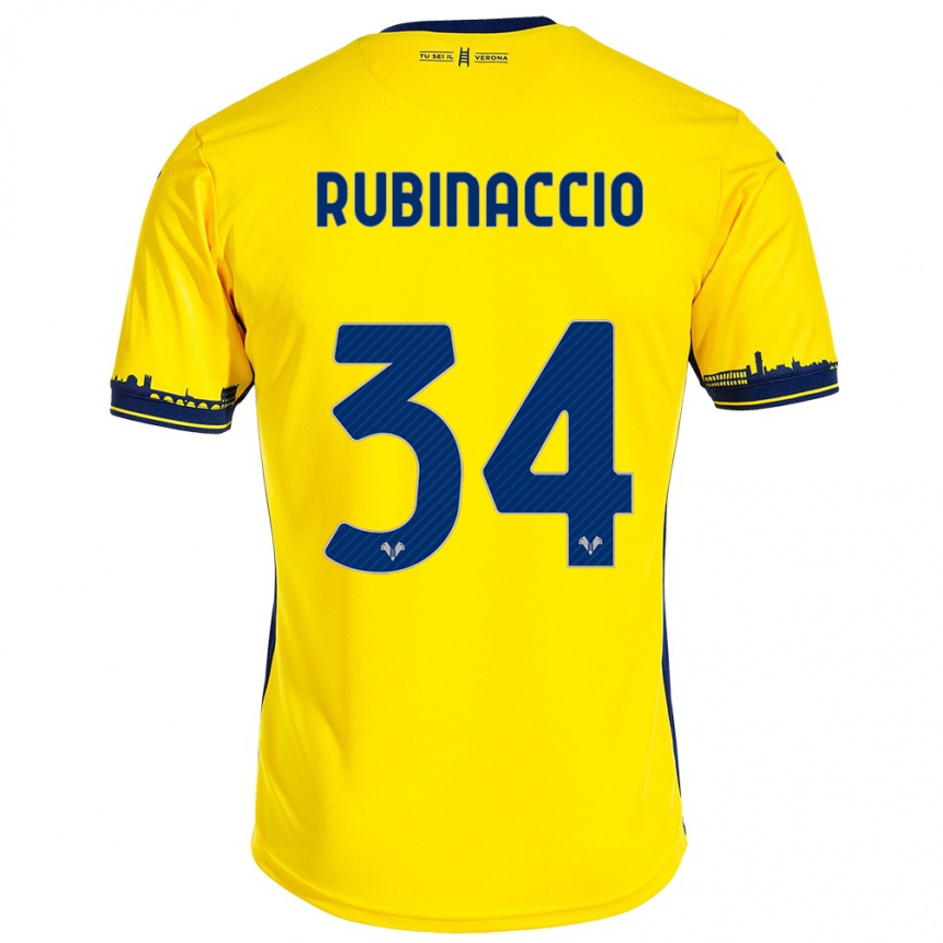 Kinder Fußball Nikol Rubinaccio #34 Gelb Auswärtstrikot Trikot 2023/24 T-Shirt Luxemburg