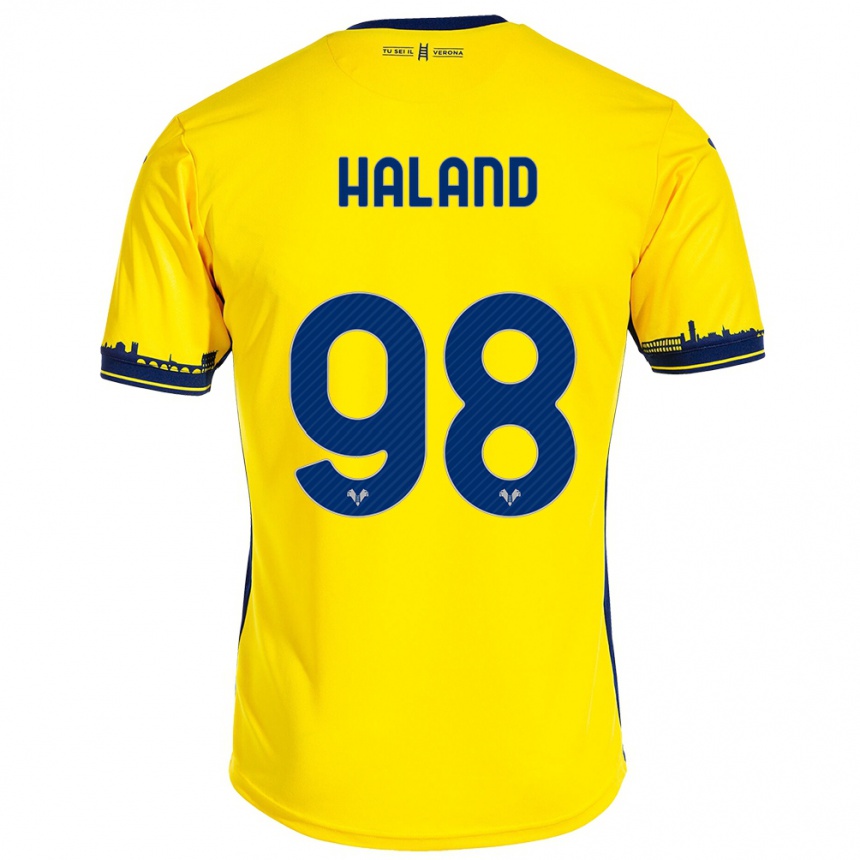 Kinder Fußball Benedicte Iversen Håland #98 Gelb Auswärtstrikot Trikot 2023/24 T-Shirt Luxemburg