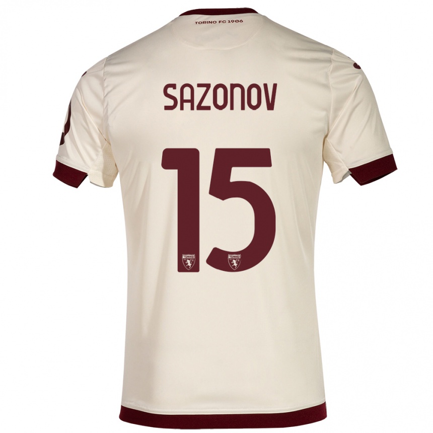 Kinder Fußball Saba Sazonov #15 Sekt Auswärtstrikot Trikot 2023/24 T-Shirt Luxemburg