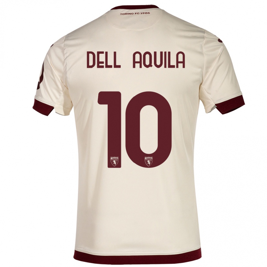 Kinder Fußball Francesco Dell'aquila #10 Sekt Auswärtstrikot Trikot 2023/24 T-Shirt Luxemburg