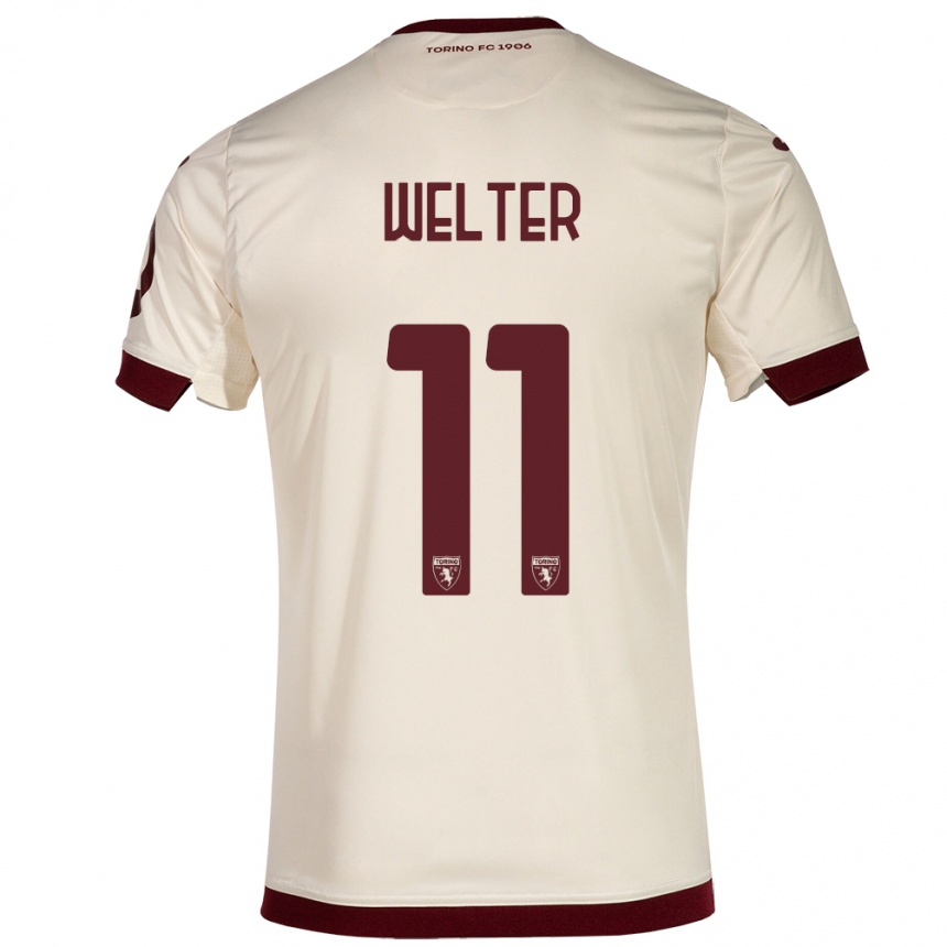 Kinder Fußball Francesca Welter #11 Sekt Auswärtstrikot Trikot 2023/24 T-Shirt Luxemburg