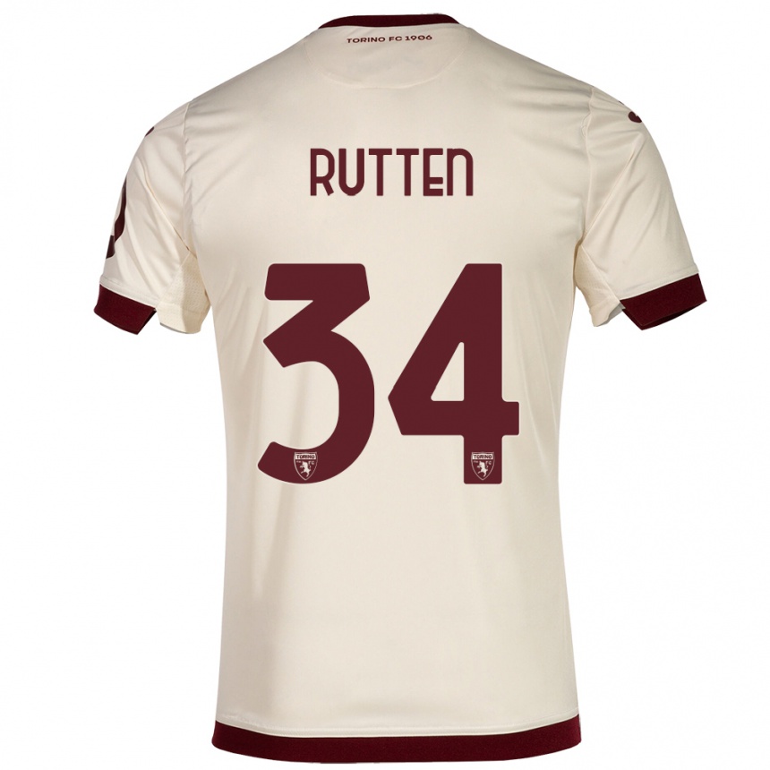 Kinder Fußball Jill Rutten #34 Sekt Auswärtstrikot Trikot 2023/24 T-Shirt Luxemburg