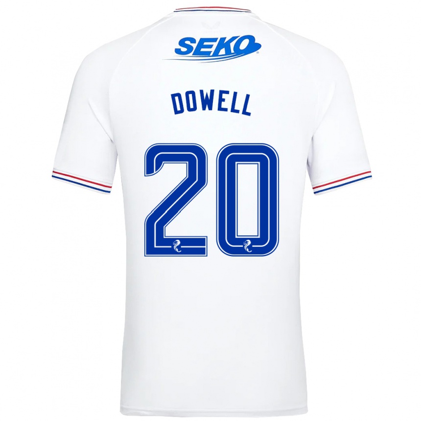 Kinder Fußball Kieran Dowell #20 Weiß Auswärtstrikot Trikot 2023/24 T-Shirt Luxemburg