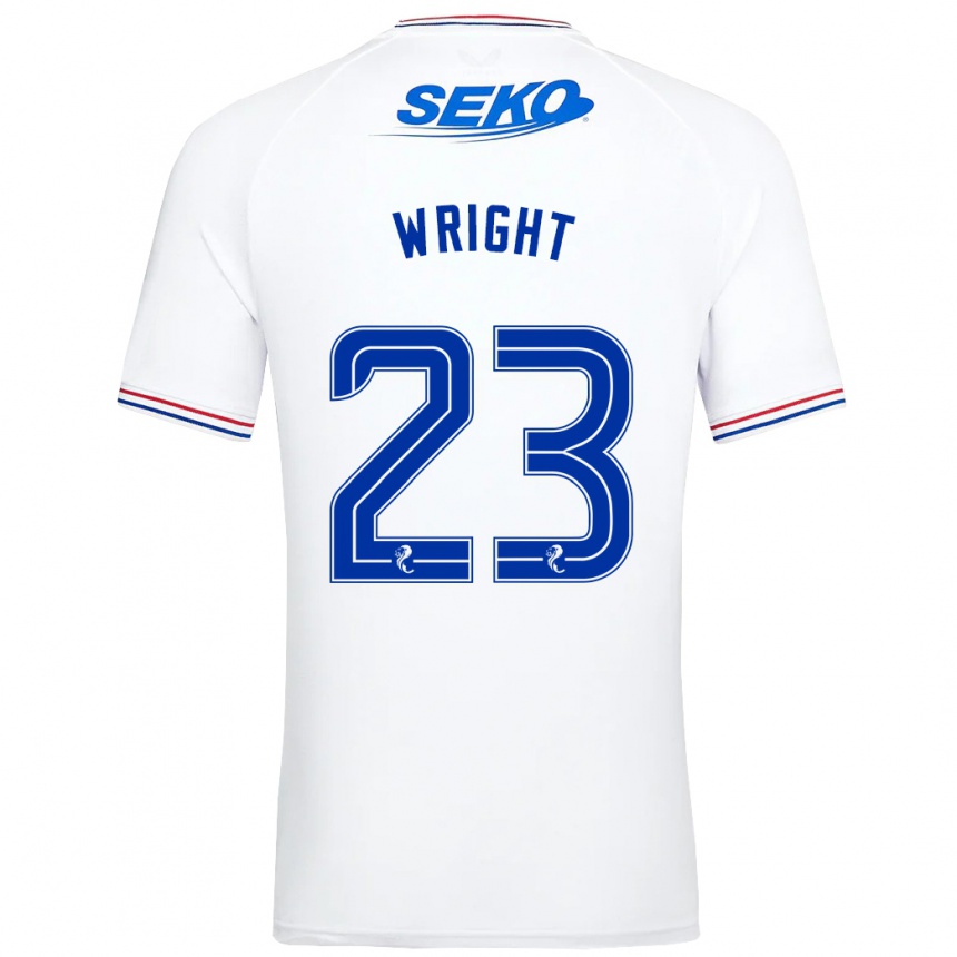 Kinder Fußball Scott Wright #23 Weiß Auswärtstrikot Trikot 2023/24 T-Shirt Luxemburg