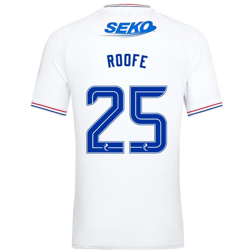 Kinder Fußball Kemar Roofe #25 Weiß Auswärtstrikot Trikot 2023/24 T-Shirt Luxemburg