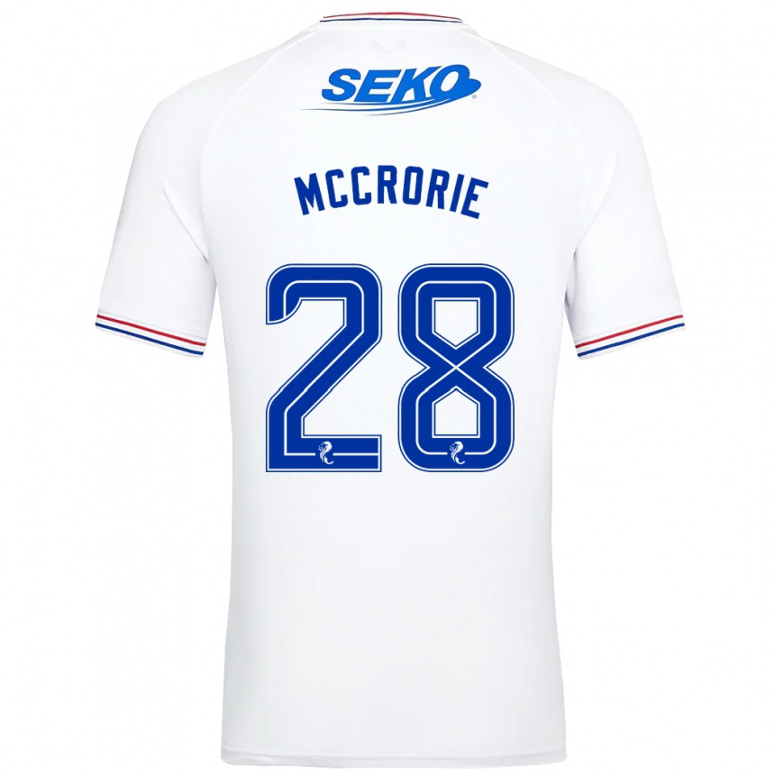 Kinder Fußball Robby Mccrorie #28 Weiß Auswärtstrikot Trikot 2023/24 T-Shirt Luxemburg