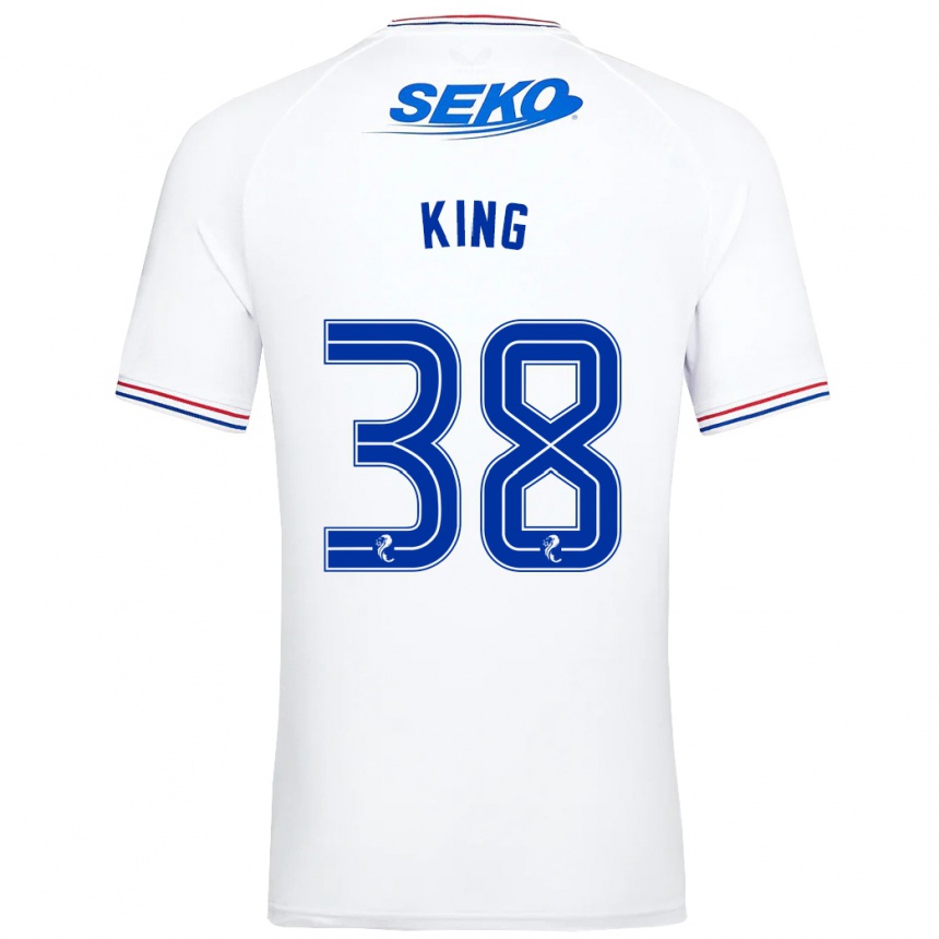 Kinder Fußball Leon King #38 Weiß Auswärtstrikot Trikot 2023/24 T-Shirt Luxemburg