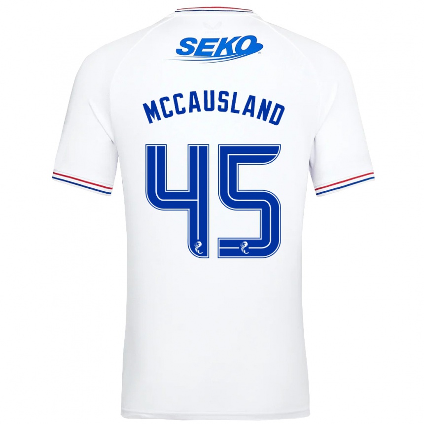 Kinder Fußball Ross Mccausland #45 Weiß Auswärtstrikot Trikot 2023/24 T-Shirt Luxemburg