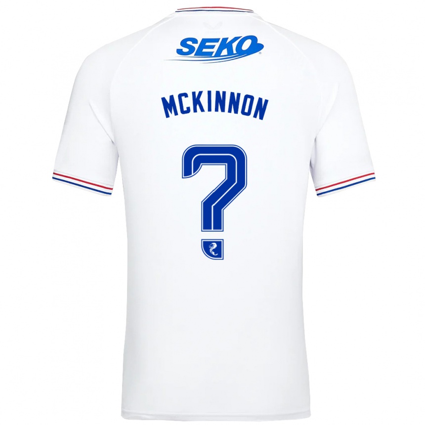 Kinder Fußball Cole Mckinnon #0 Weiß Auswärtstrikot Trikot 2023/24 T-Shirt Luxemburg