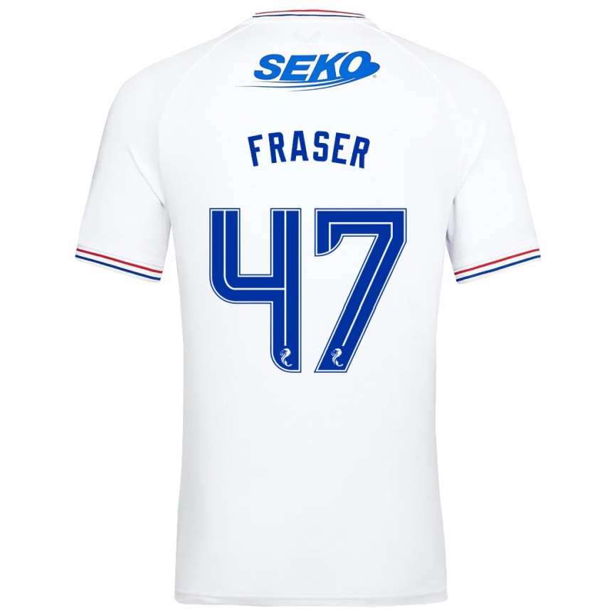 Kinder Fußball Robbie Fraser #47 Weiß Auswärtstrikot Trikot 2023/24 T-Shirt Luxemburg