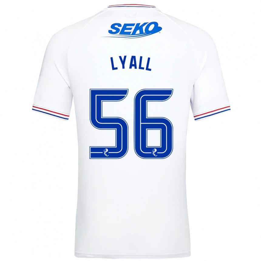 Kinder Fußball Arron Lyall #56 Weiß Auswärtstrikot Trikot 2023/24 T-Shirt Luxemburg