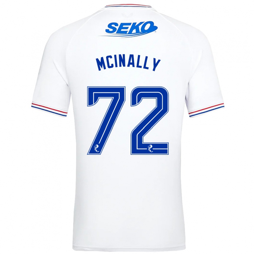 Kinder Fußball Darren Mcinally #72 Weiß Auswärtstrikot Trikot 2023/24 T-Shirt Luxemburg