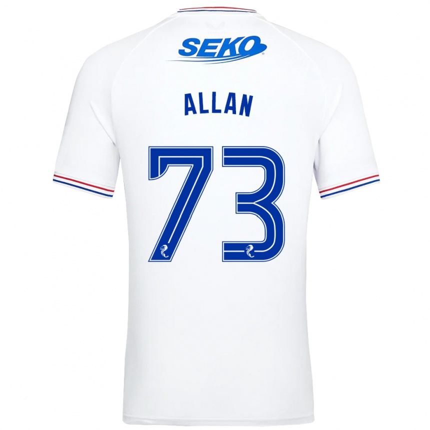 Kinder Fußball Connor Allan #73 Weiß Auswärtstrikot Trikot 2023/24 T-Shirt Luxemburg