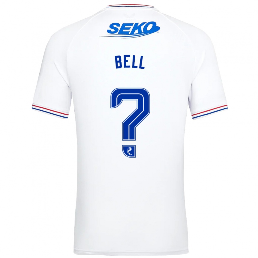 Kinder Fußball Cameron Bell #0 Weiß Auswärtstrikot Trikot 2023/24 T-Shirt Luxemburg