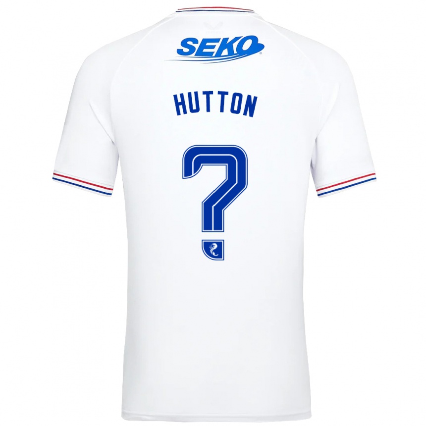 Kinder Fußball Zander Hutton #0 Weiß Auswärtstrikot Trikot 2023/24 T-Shirt Luxemburg