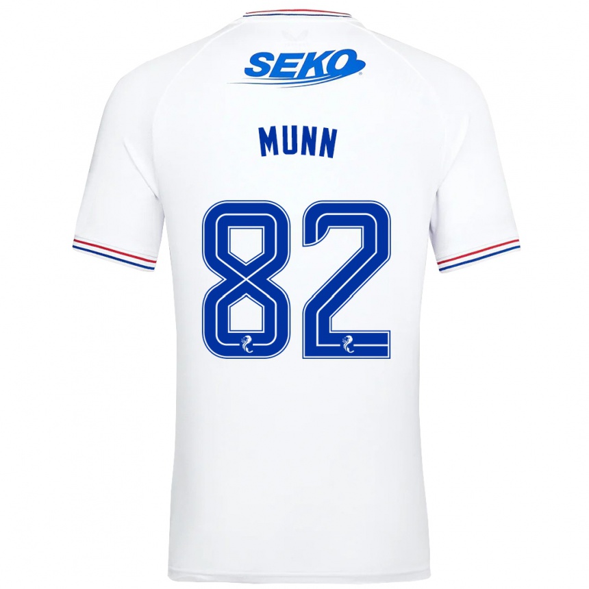 Kinder Fußball Mason Munn #82 Weiß Auswärtstrikot Trikot 2023/24 T-Shirt Luxemburg