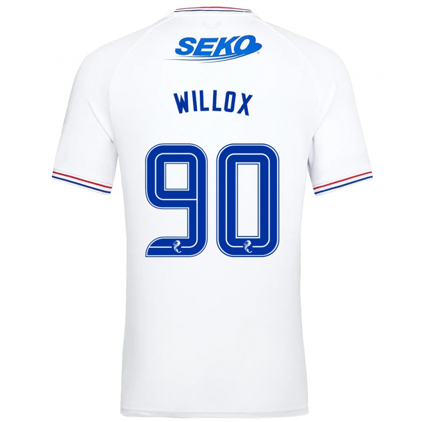 Kinder Fußball Kieron Willox #90 Weiß Auswärtstrikot Trikot 2023/24 T-Shirt Luxemburg