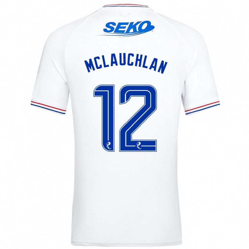 Kinder Fußball Rachel Mclauchlan #12 Weiß Auswärtstrikot Trikot 2023/24 T-Shirt Luxemburg