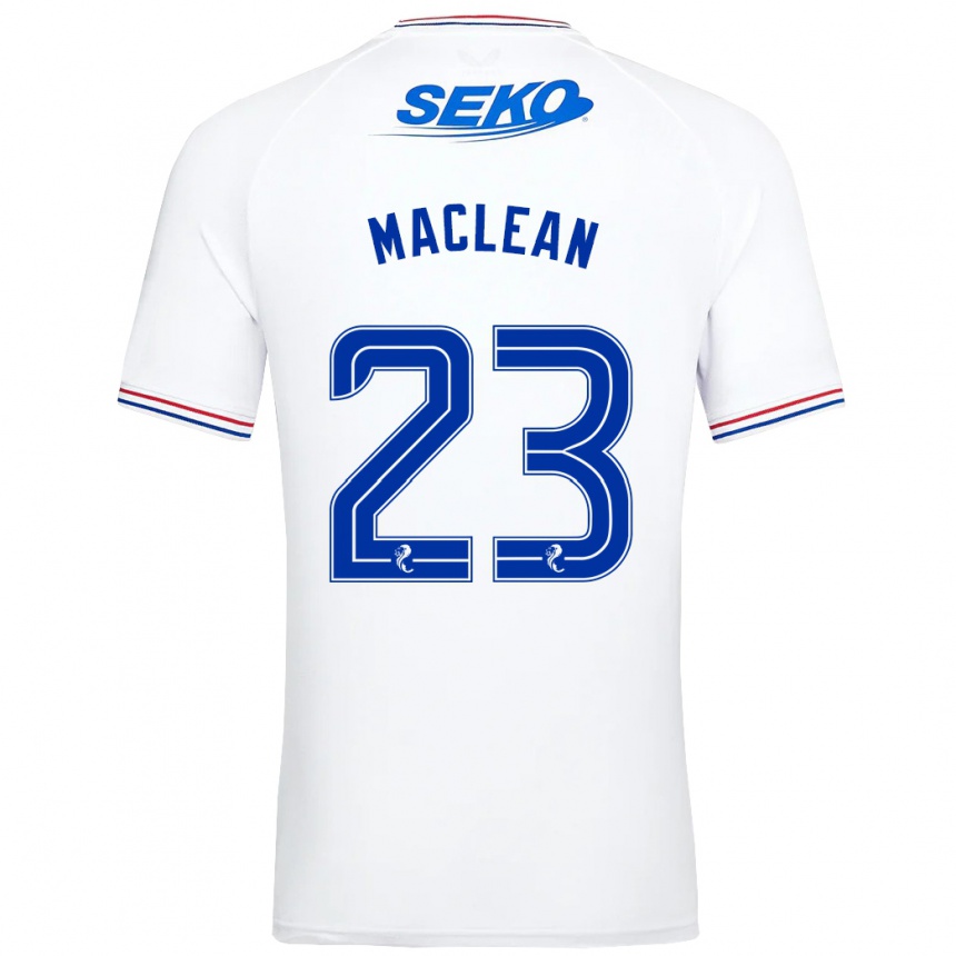 Kinder Fußball Kirsty Maclean #23 Weiß Auswärtstrikot Trikot 2023/24 T-Shirt Luxemburg