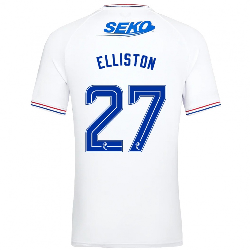 Kinder Fußball Maddie Elliston #27 Weiß Auswärtstrikot Trikot 2023/24 T-Shirt Luxemburg