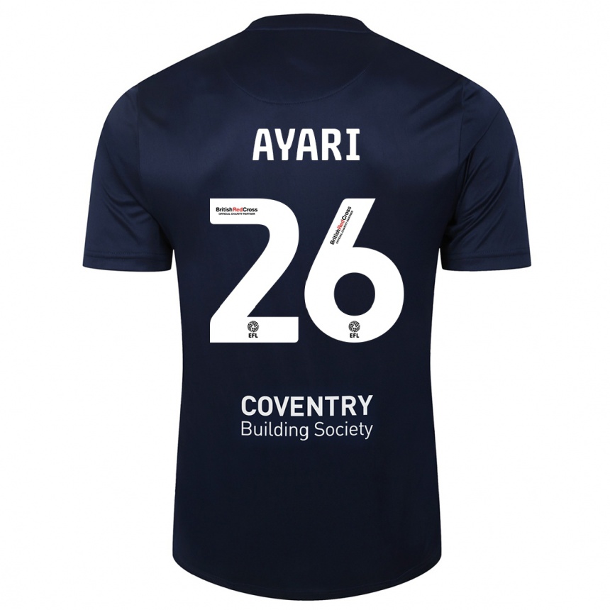 Kinder Fußball Yasin Ayari #26 Rote Marine Auswärtstrikot Trikot 2023/24 T-Shirt Luxemburg