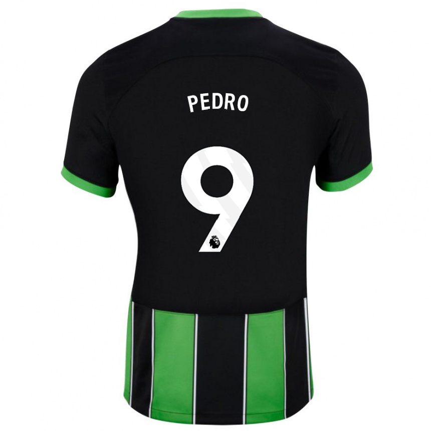 Kinder Fußball João Pedro #9 Schwarz Grün Auswärtstrikot Trikot 2023/24 T-Shirt Luxemburg