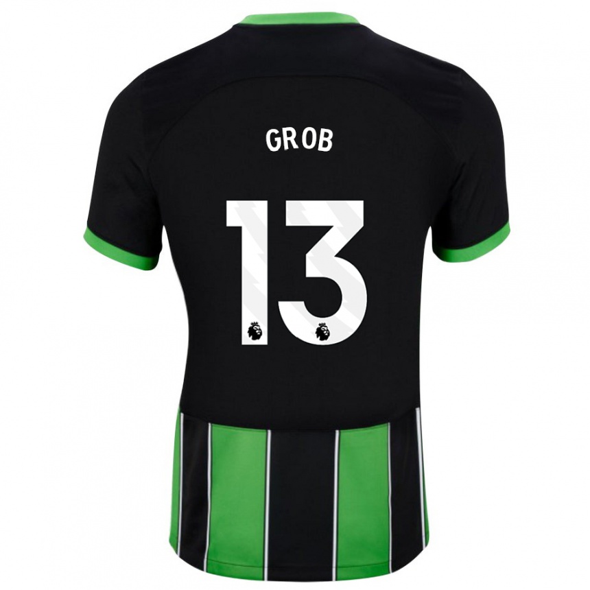 Kinder Fußball Pascal Groß #13 Schwarz Grün Auswärtstrikot Trikot 2023/24 T-Shirt Luxemburg