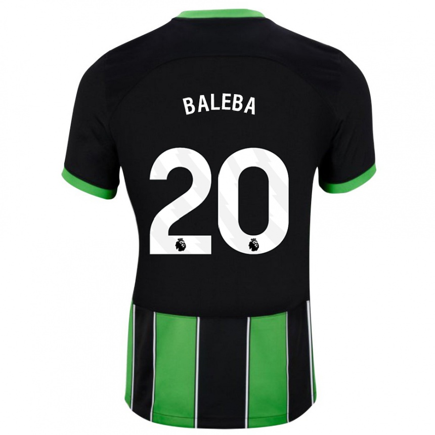 Kinder Fußball Carlos Baleba #20 Schwarz Grün Auswärtstrikot Trikot 2023/24 T-Shirt Luxemburg